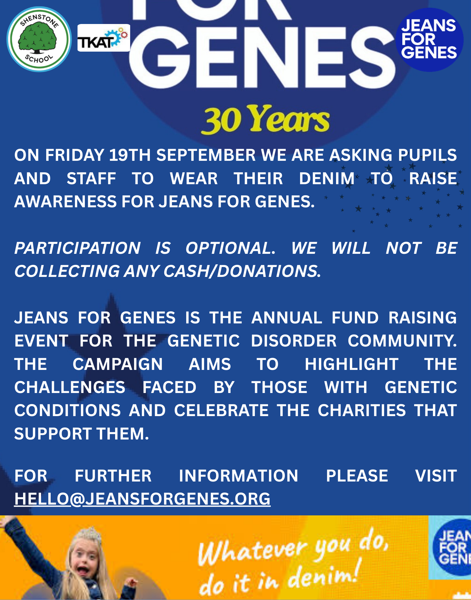 Jeans4Genes Day   19 September 2025