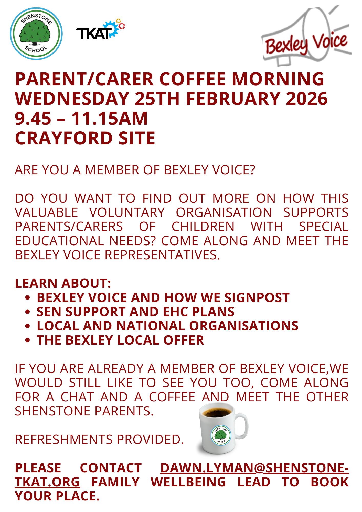 Bexley Voice Coffee Morning 25.2.26